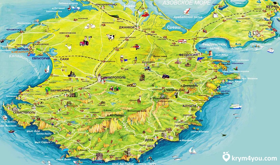 Карта Крыма стилизированая  