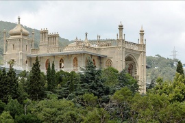 Воронцовский дворец Крым фото вид с моря 