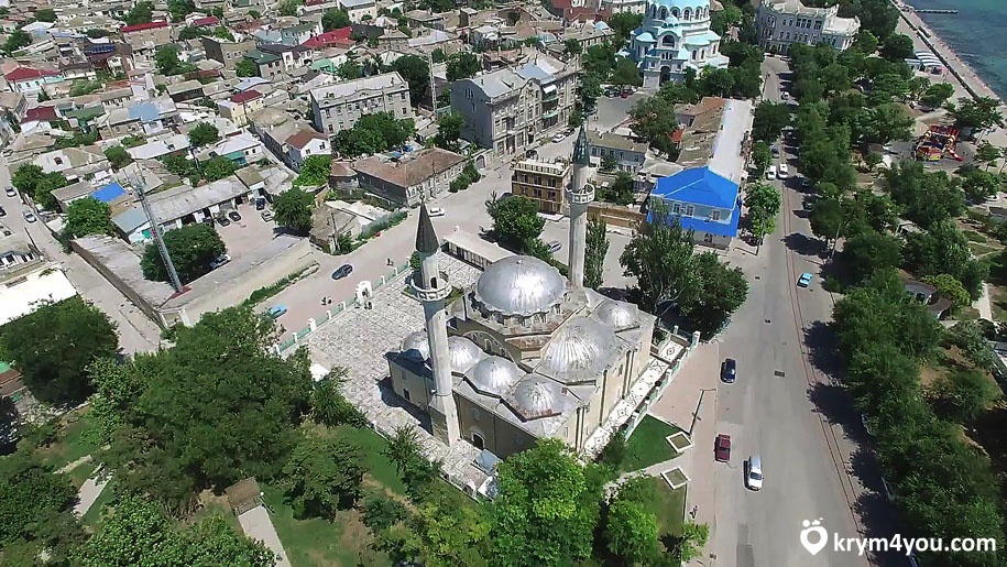 Крым Мечеть Джума - Джами в Евпатории с высоты птичьего полета  